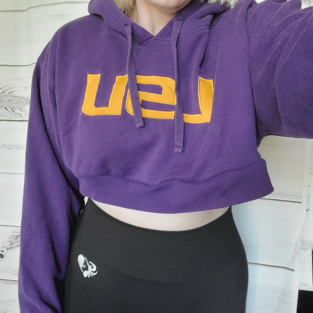 LSU cropped hoodie
